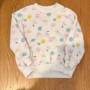 Tucker + Tate White Sweatshirt with Pink and Blue Accents